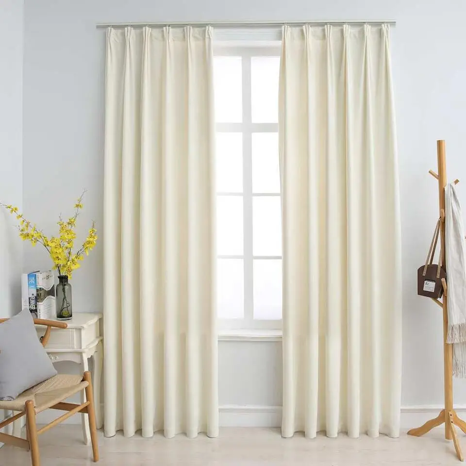 vidaXL - Gordijn - Crème - Fluweel - 140 x 245 cm - 2 stuks