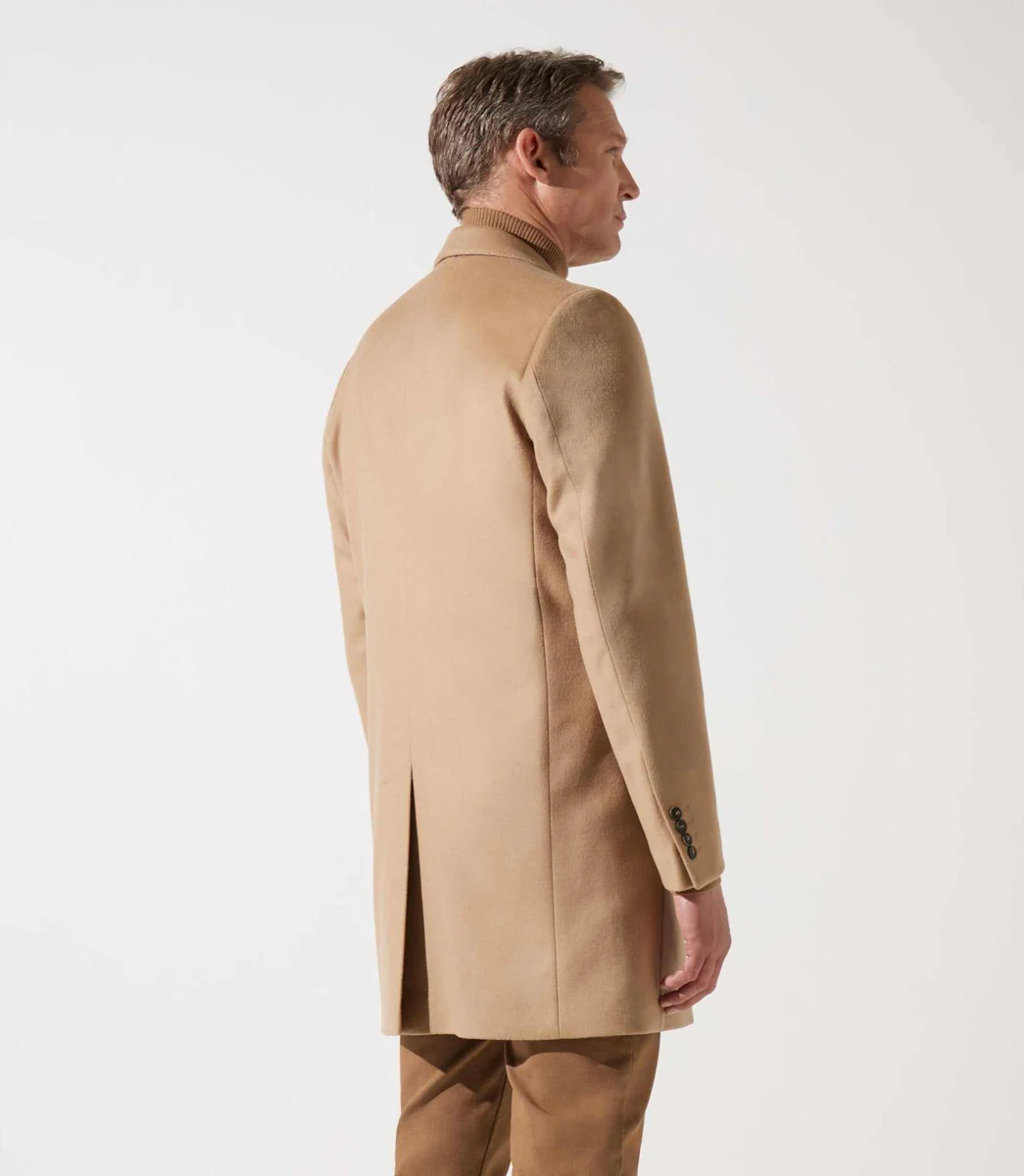 Manteau en laine cachemire camel INDALECIO