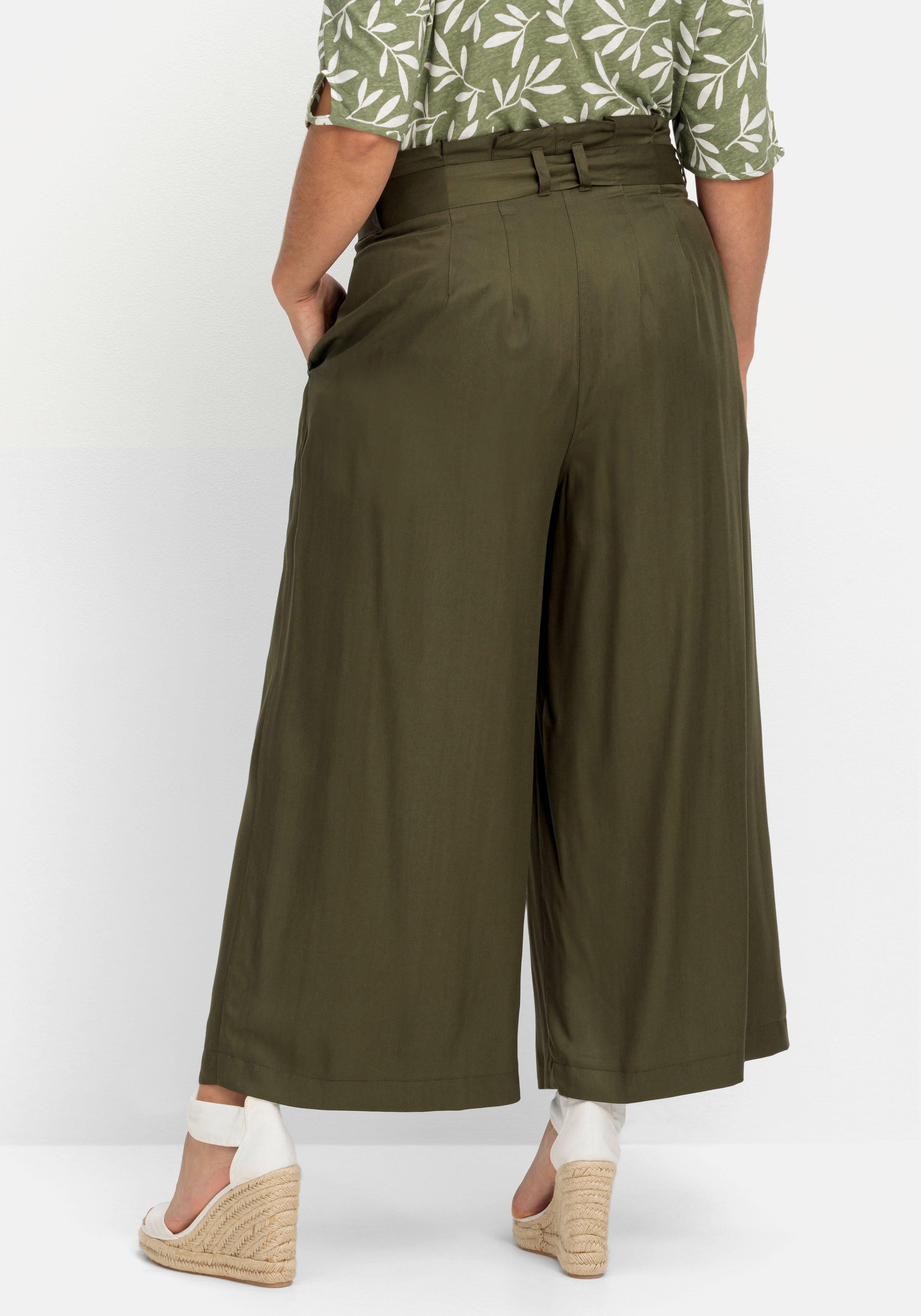 Culotte mit High-Waist-Bund und Stoffgürtel