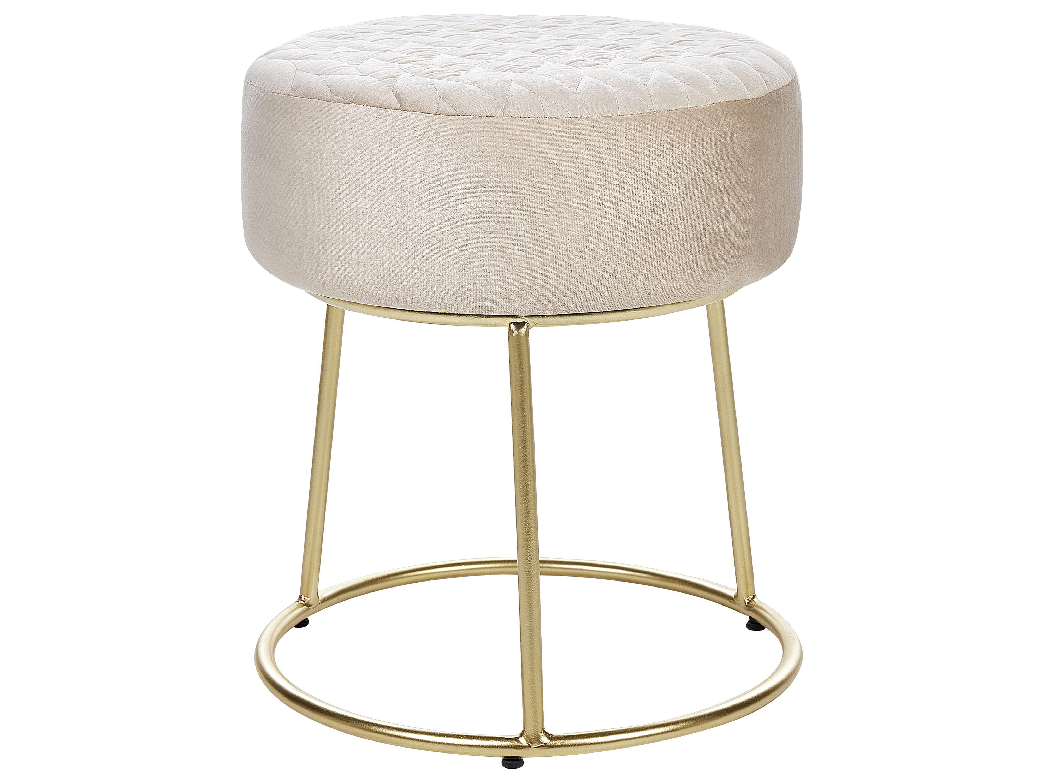 Hocker DELCO Fluweel Lichtbeige