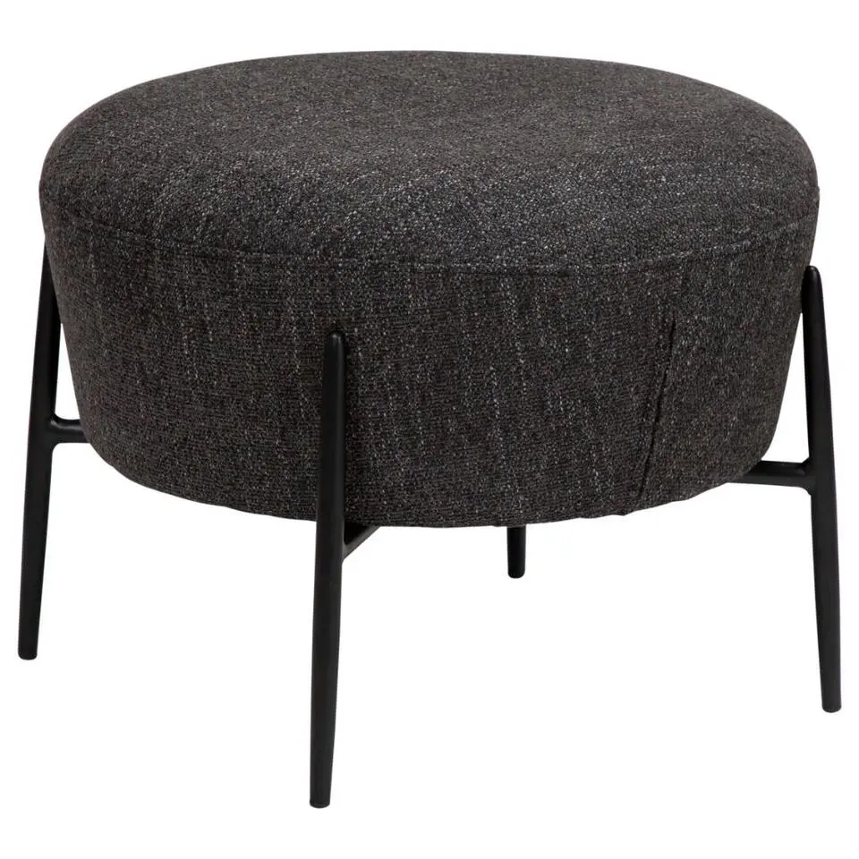 Hioshop Orbit Dan-Form poef bouclé zwart