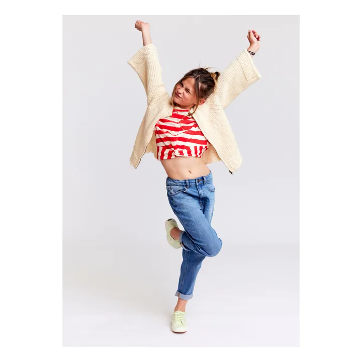 AO76 Cardigan Hibiscus | Ecru