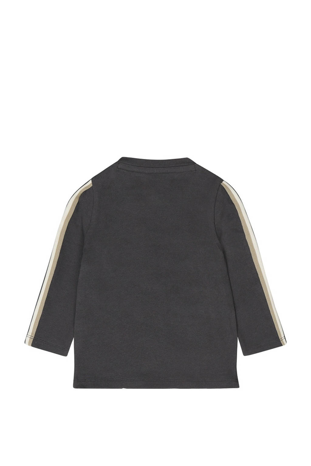 Dirkje longsleeve met printopdruk donkergrijs/beige