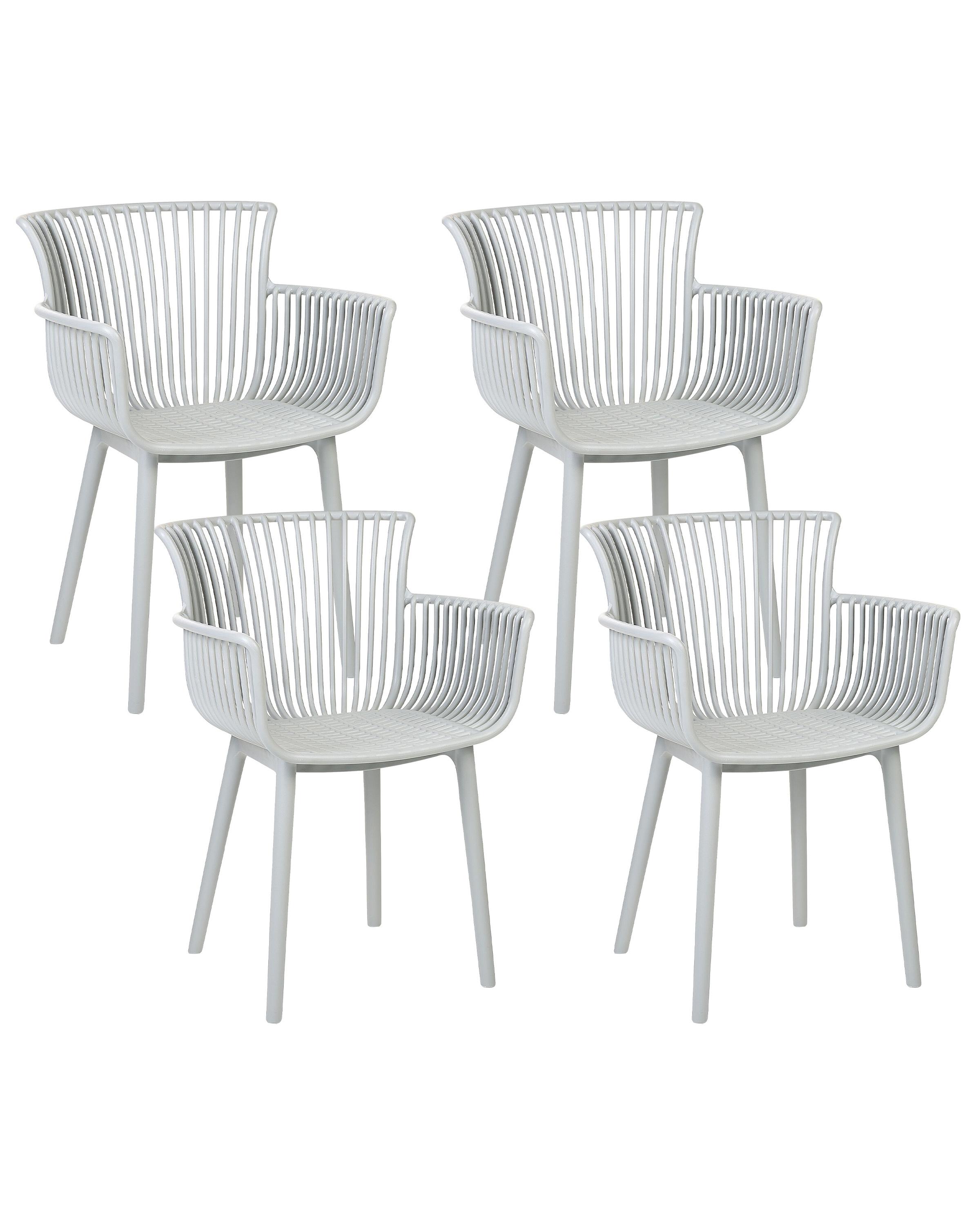 Set van 4 tuinstoelen PESARO Lichtgrijs