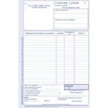 Manifold auto entrepreneur autocopiant factures format 210x297mm. 40 feuillets dupli