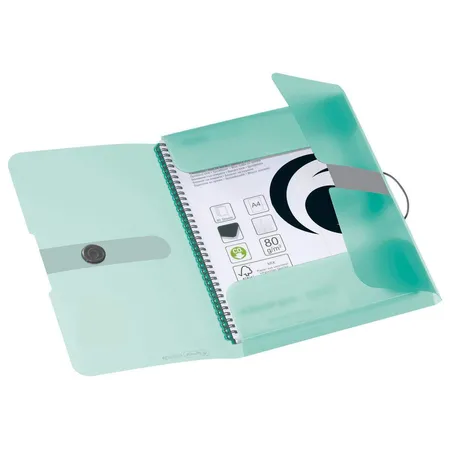 Herlitz Gummizugmappe aus PP, DIN A4, transparent minze