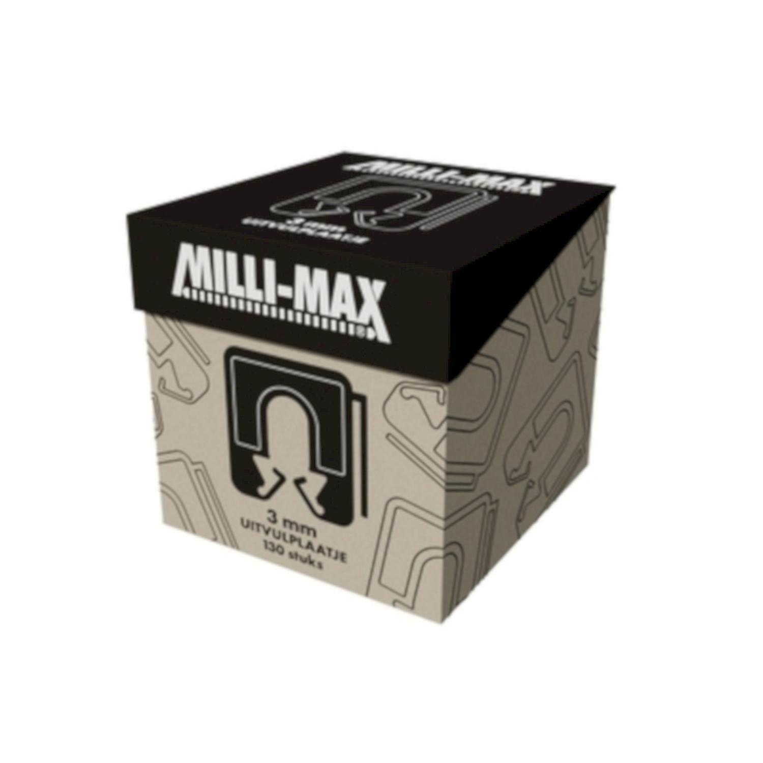 Milli-Max Uitvulplaatjes 3 mm zwart VE=130 - 07831221