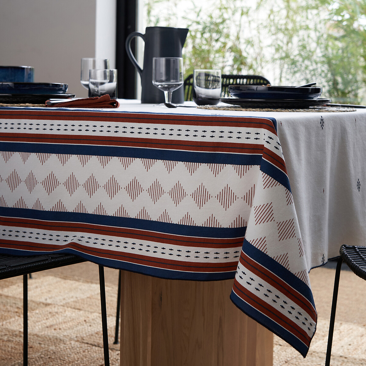 LA REDOUTE INTERIEURS<br>Toalha de mesa em algodão, estampada e bordada, Maliau