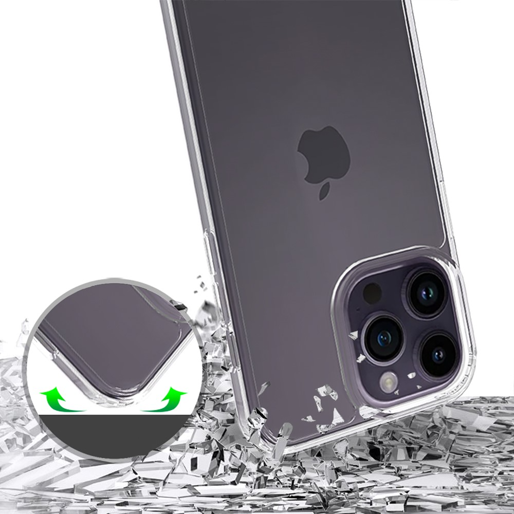iPhone 16 Pro Max Hybrid Hülle TPU Bumper mit Acryl Rückseite - Transparent