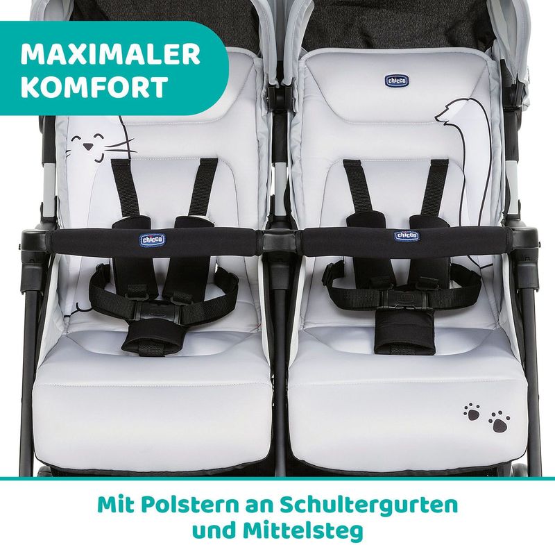 Chicco Ohlala Twin Buggy - Silver Cat
