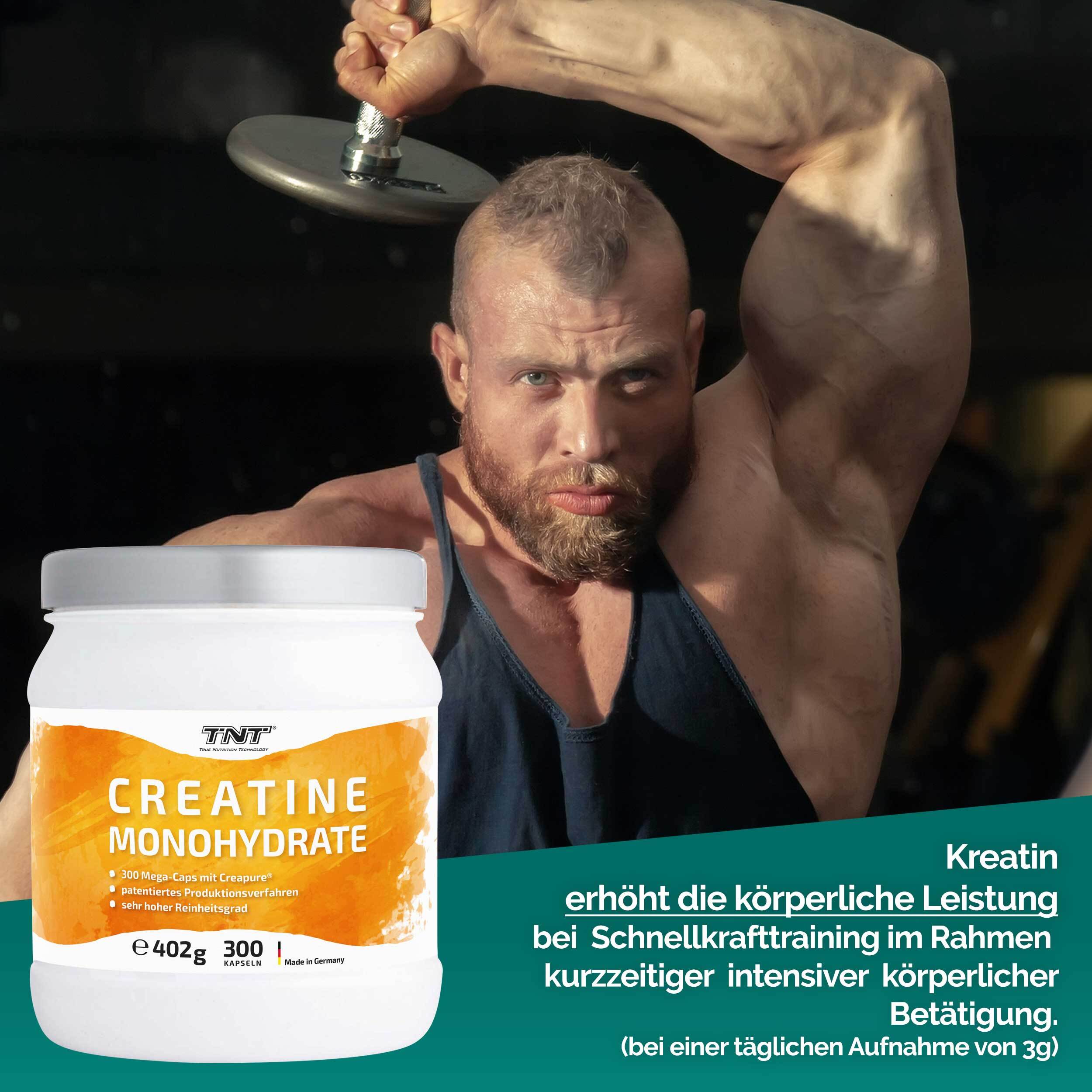 TNT Creatine Monohydrate 300 Kapseln mit Creapure® - Made in Germany
