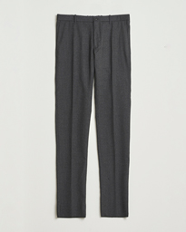Incotex Slim Fit Washable Flannel Trousers Grey Melange