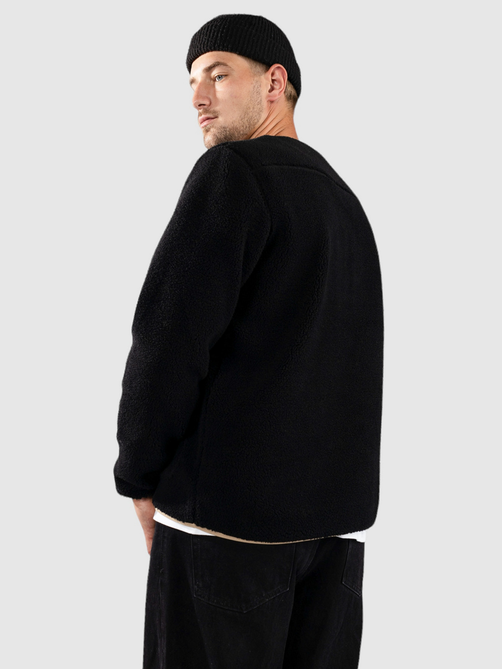 Anerkjendt Akanders Pile Zip Hoodie caviar