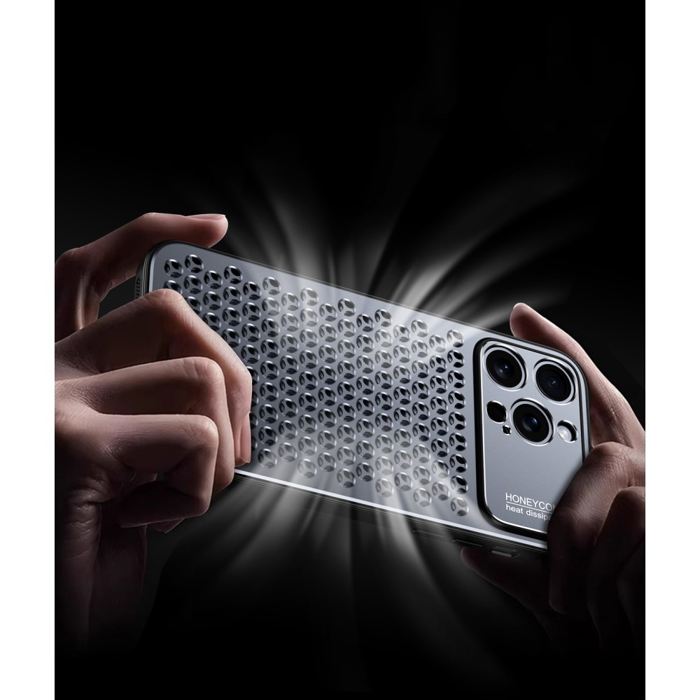 iPhone 15 Hybrid Hardcase Hülle im Mac Pro Design mit Kameraschutz - Grau