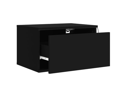 VIDAXL - Tables de chevet murales avec lumières led 2 pcs noir