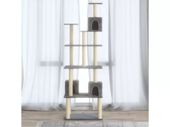 Arbre à chat avec griffoirs en sisal Gris clair 188 cm
