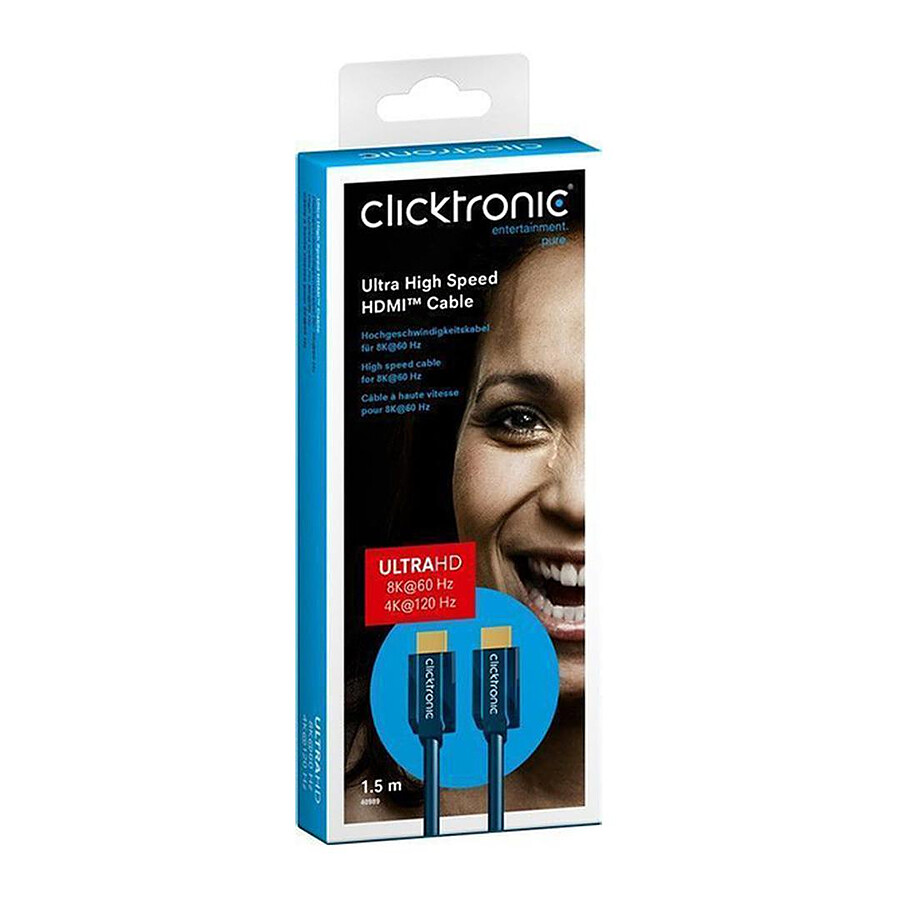 Clicktronic câble HDMI 2.1 Ultra High Speed - 1,5 m