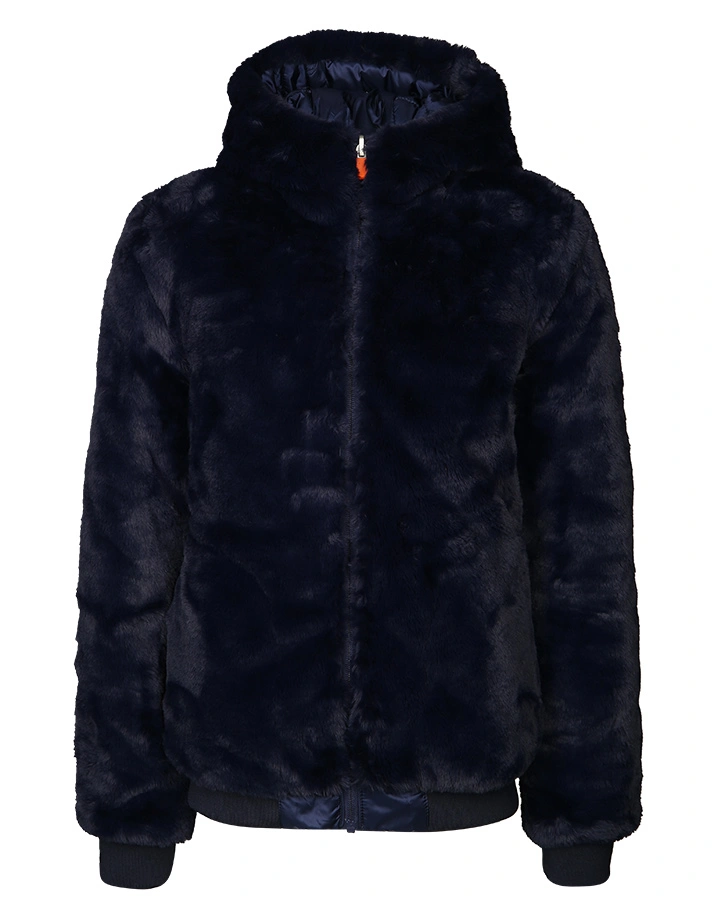 Plüsch-Steppjacke GIUBBOTTO CAPPUCCIO zum Wenden in navy