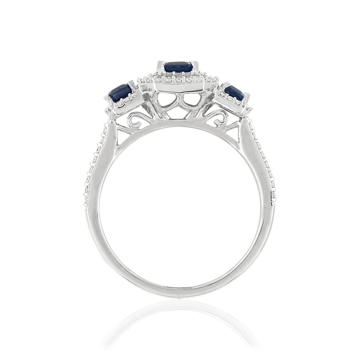 Bague MATY Or 750 blanc Saphirs et Diamants