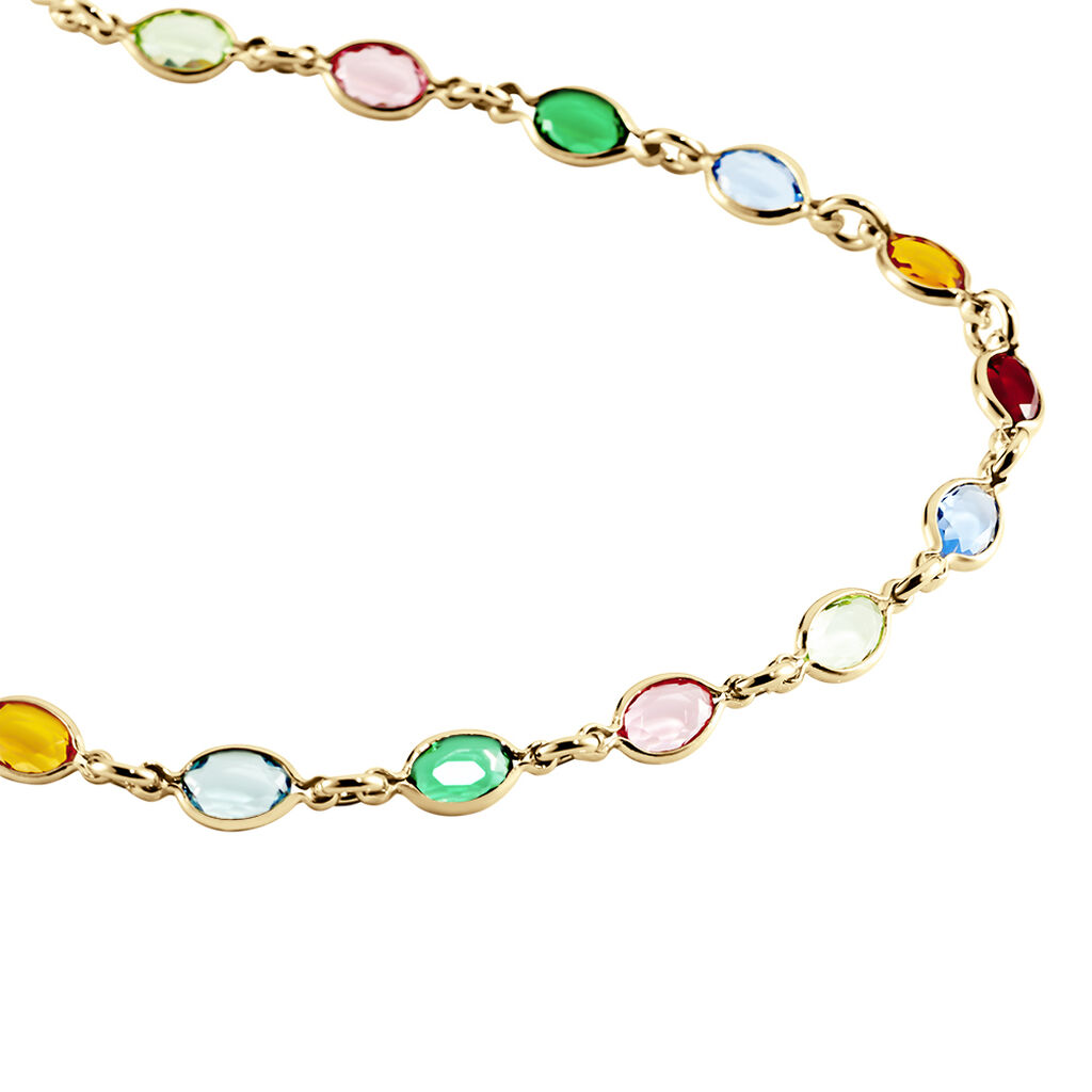 Collier Ilvaae Plaqué Or Jaune Pierre De Synthese