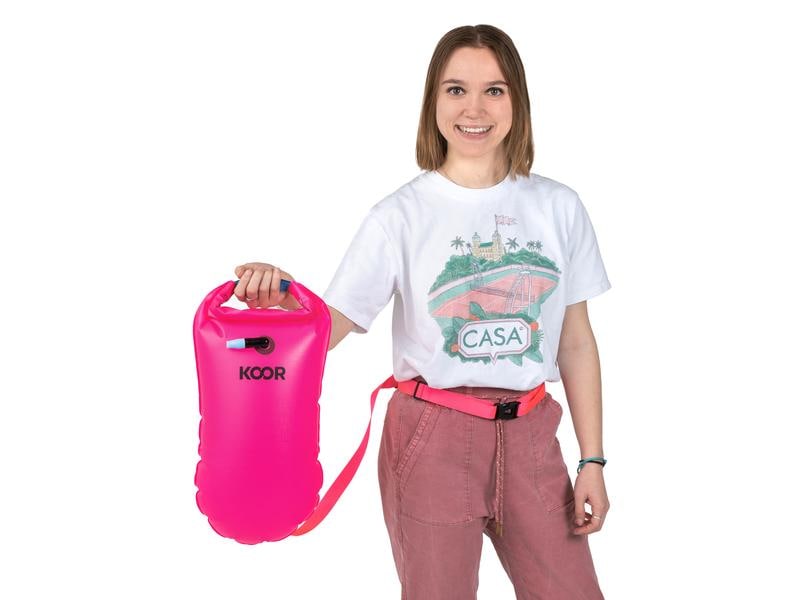 KOOR Schwimmboje Booa 15 l Rosa Dry Bag und Schwimmboje in einem