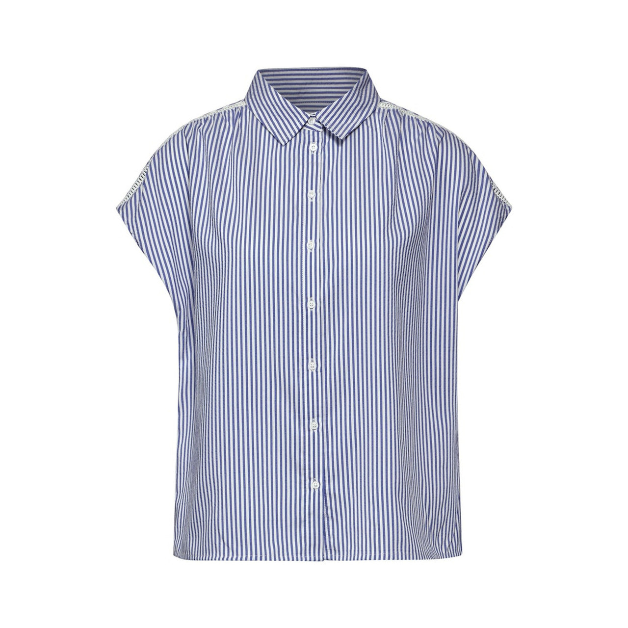 Street One LTD QR striped shirtcollar blo