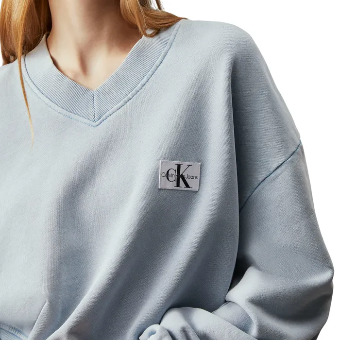 Calvin Klein Woven Label Washed V-neck Sweater Dames