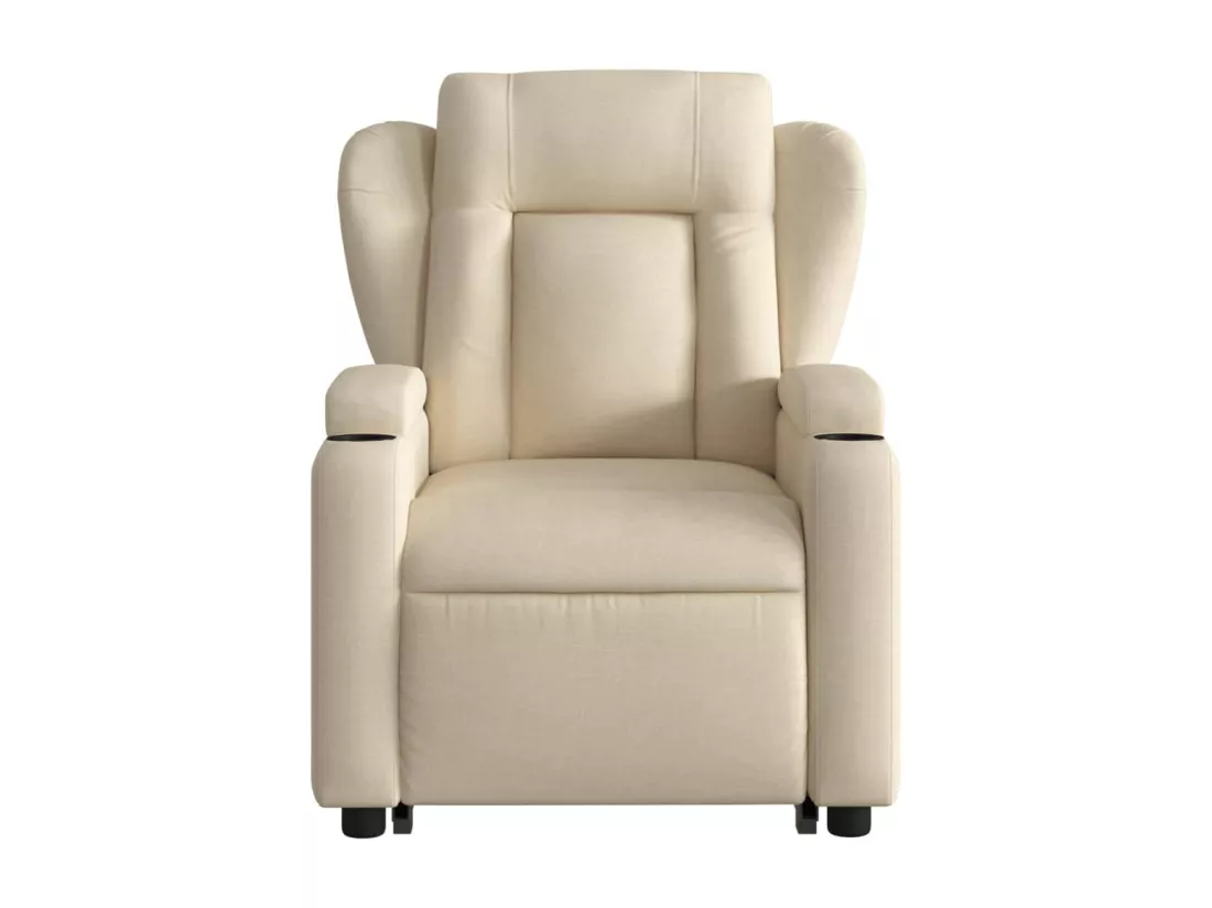 Fauteuil inclinable électrique crème tissu