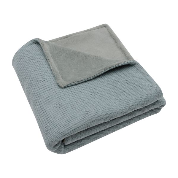 Jollein Cosy Knit Wiegdeken - 75x100 cm - Sea Green/Velvet