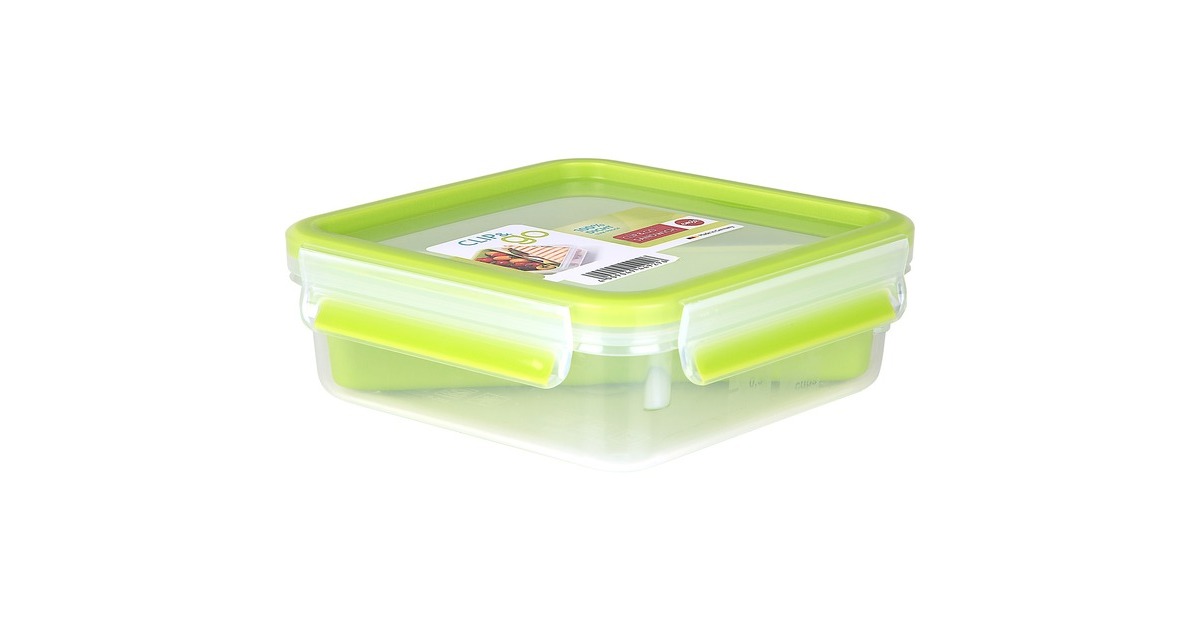 EmsaClip & Go Brooddoos 0,85 L lunchbox  (Lichtgroen/transparant, Met inzetstuk in typische driehoekige vorm)