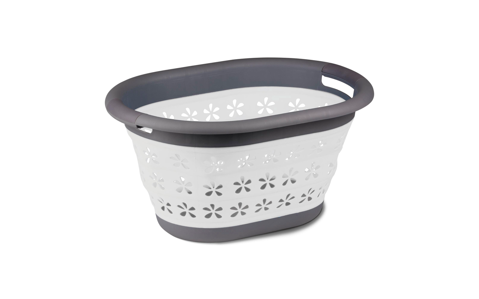 Kampa Collapsible Laundry Basket Zusammenklappbarer Wäschekorb mit Griffen grau
