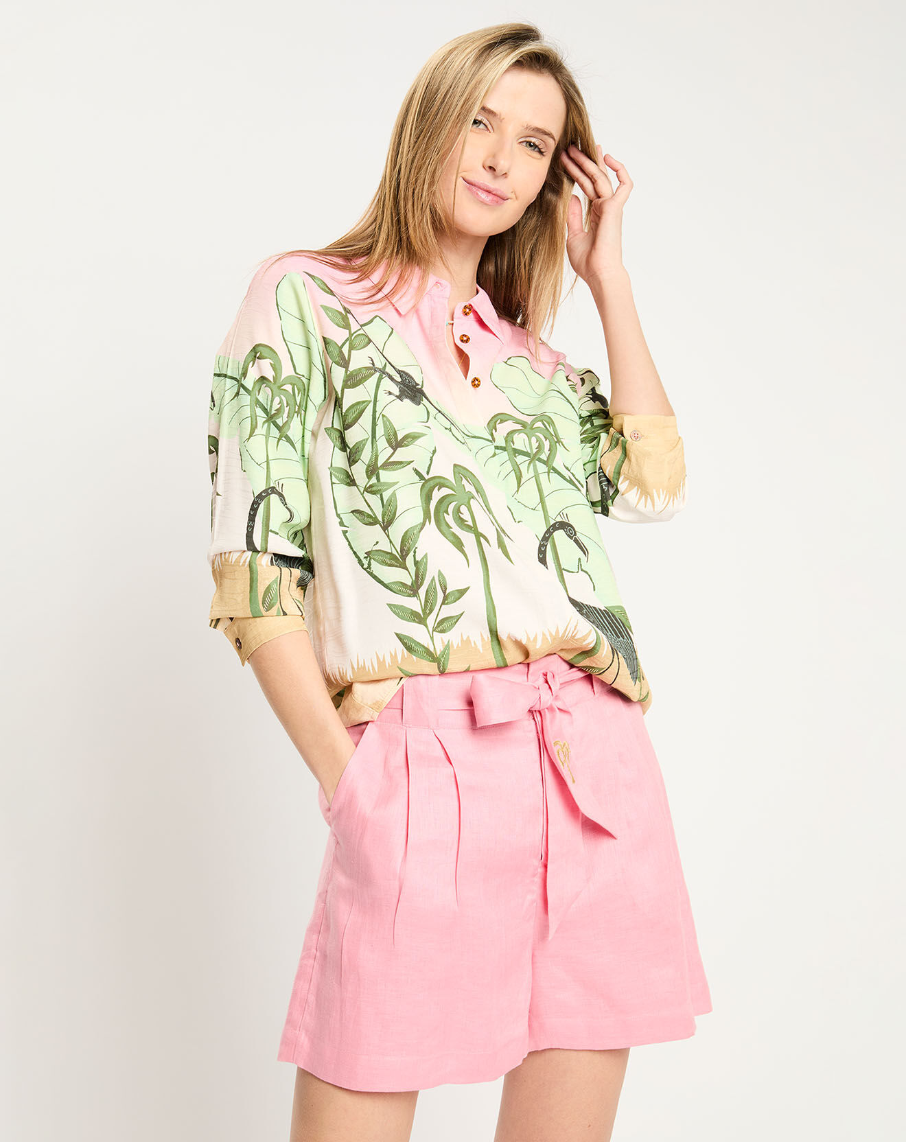 Scotch & Soda Short 100% Lin rose
