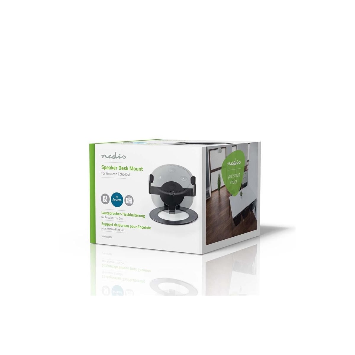 Nedis Speaker Mount | Kompatibel med: Amazon Echo Dot | Bord | 1 kg | Fort | Stål | Sort