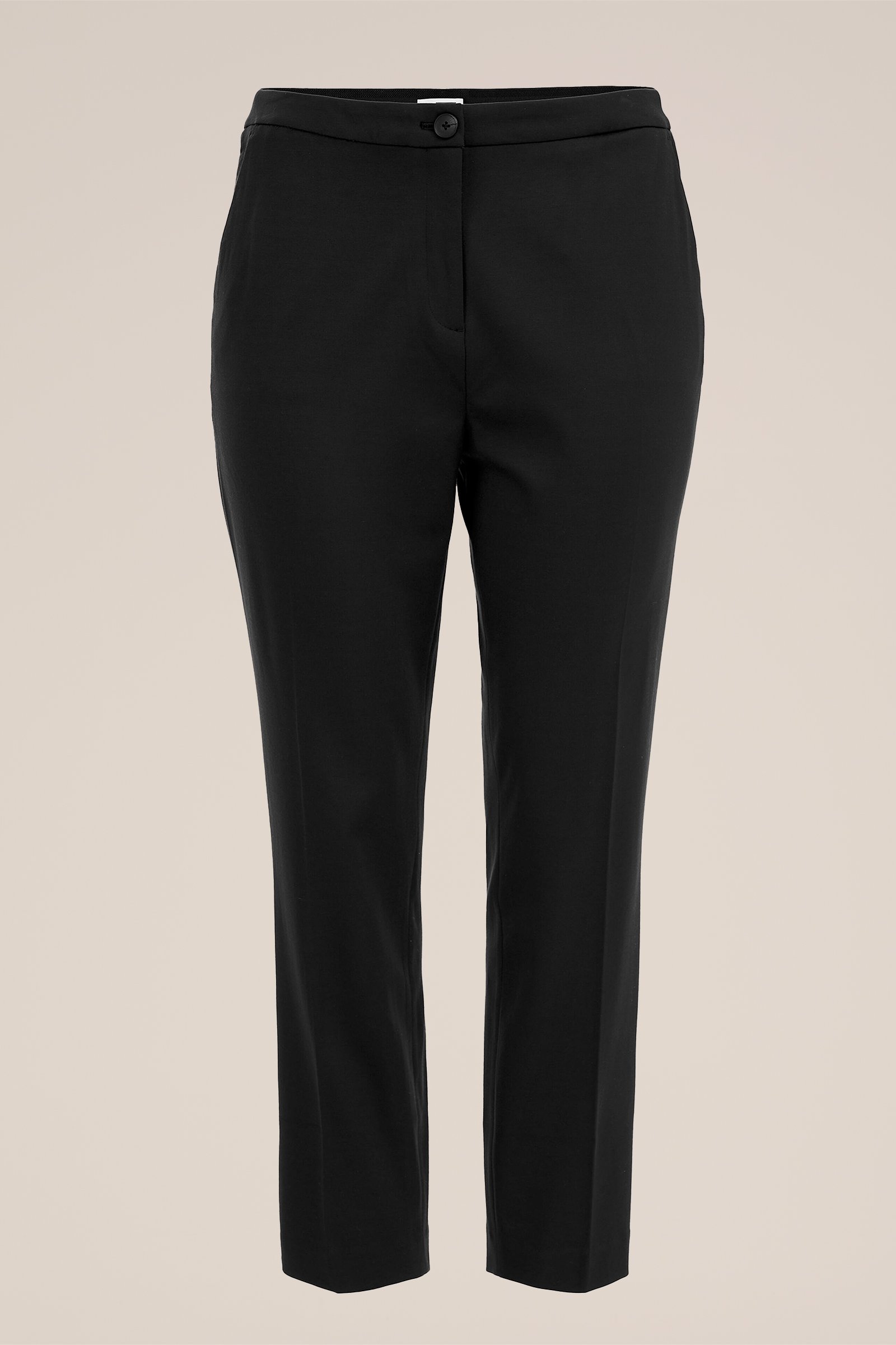 slim fit pantalon met stretch - Curve WE Fashion Zwart