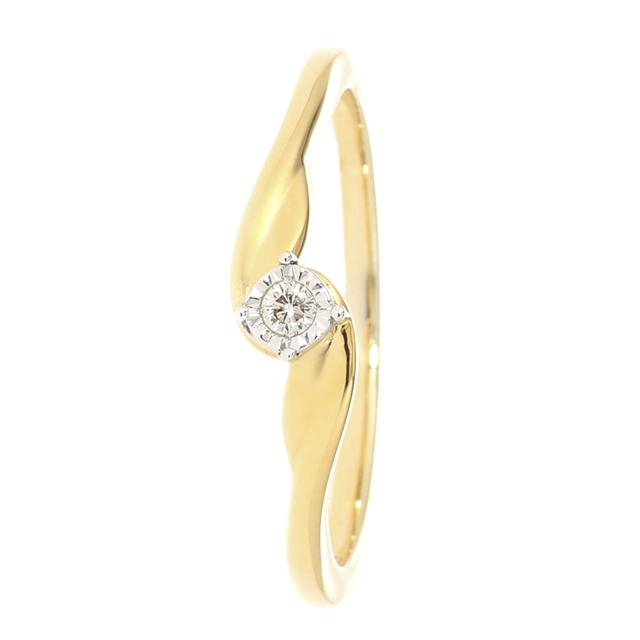 Solitär-Ring, 1 Brillant, 0,03 ct. Silber 925 vergoldet
