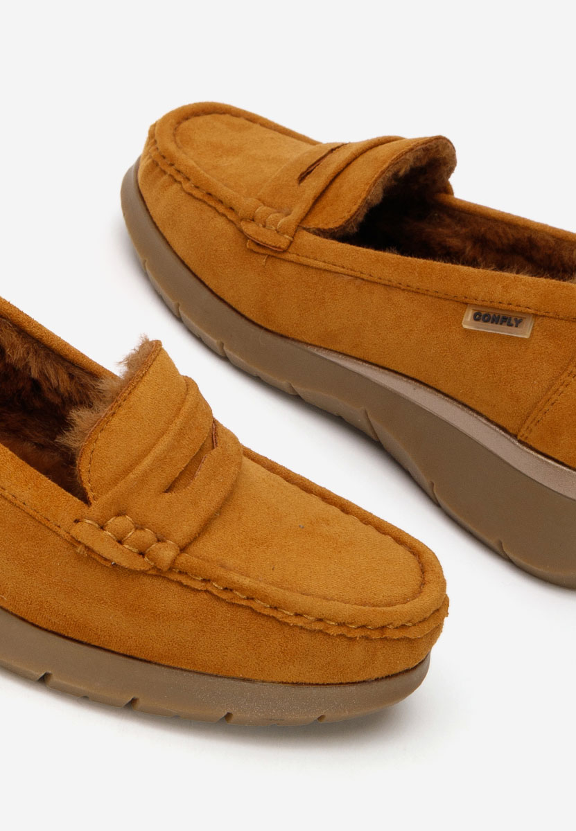 Mocassins femme à plateforme chameau Hazelia