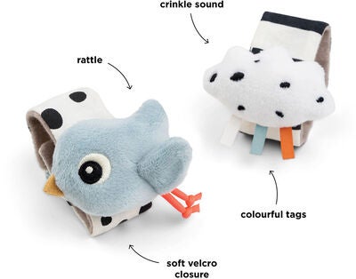 Done By Deer Håndleddsrangle Happy Clouds 2-pack, Blue