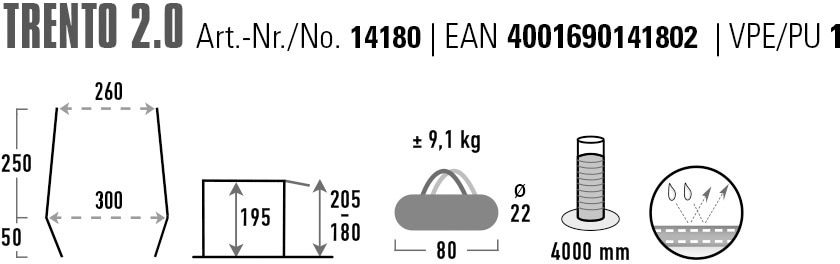 High Peak Buszelt »Trento 2.0« 6 Personen