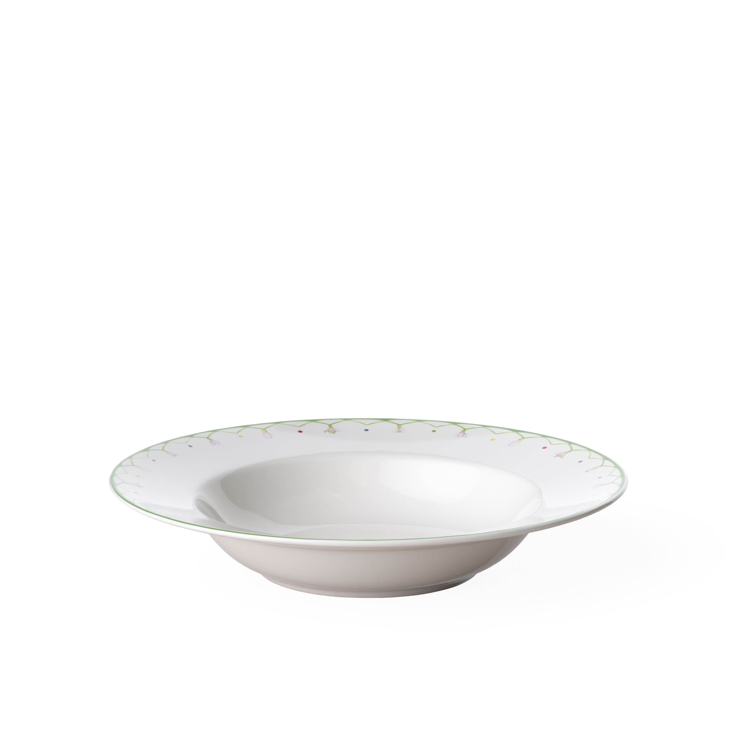 Colourful Spring Soup bowl Green, 9.9'', Premium Porcelain