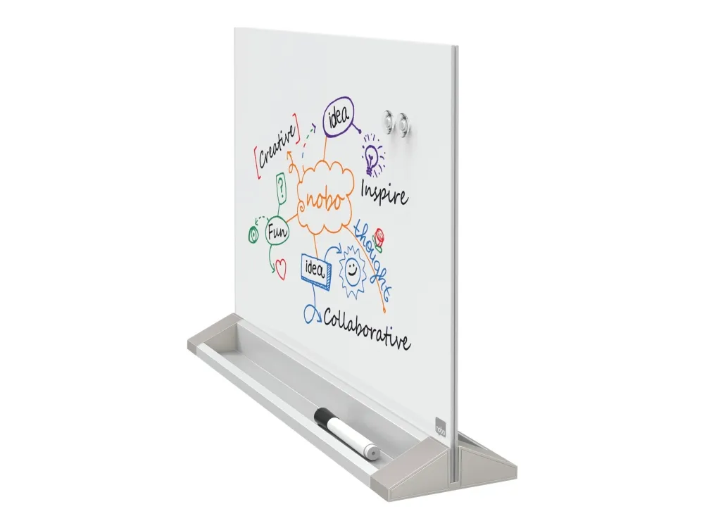 Nobo magnetisk skrivebords whiteboard med glasoverflade 585x447 mm Brilliant hvid