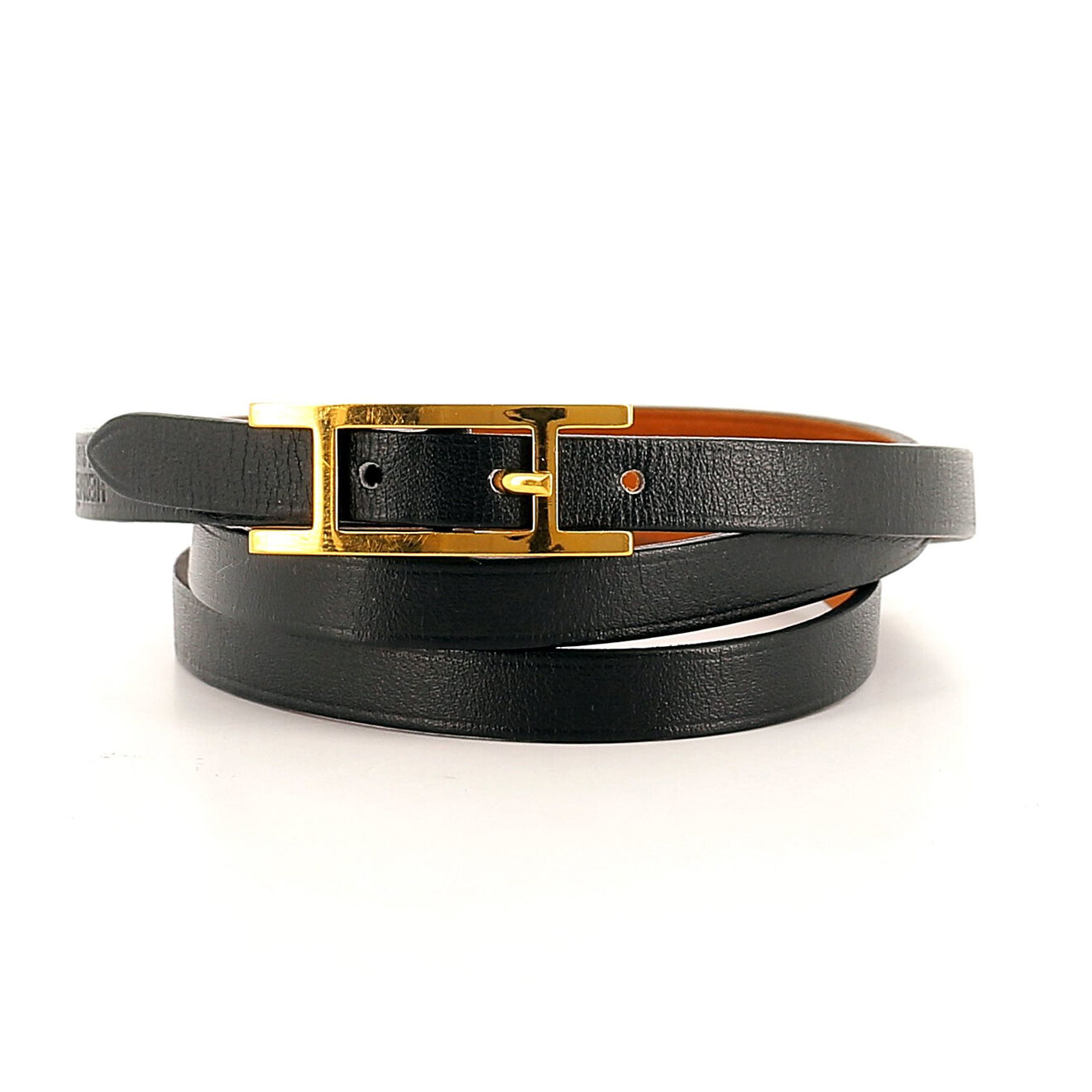 Hermès Bracelet behapi hermes triple tour en Cuir noir Parfait état