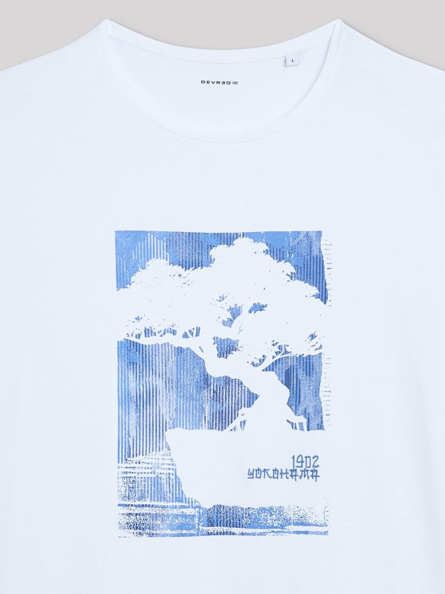 Tee-shirt col rond à motif devant