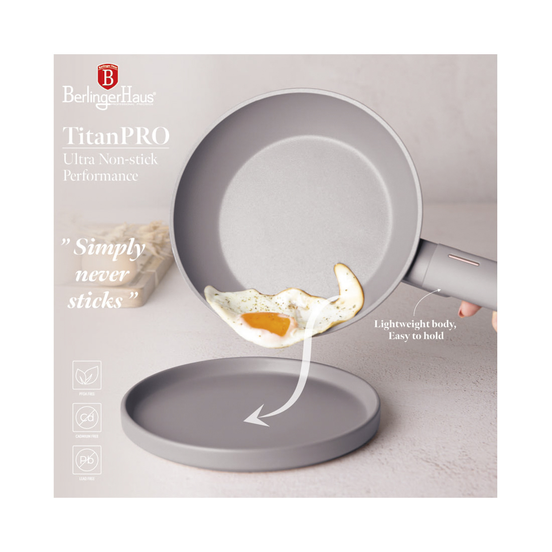 Berlinger Haus 3-teiliges Bratpfannen-Set Ø 20/24/28 cm Taupe Collection