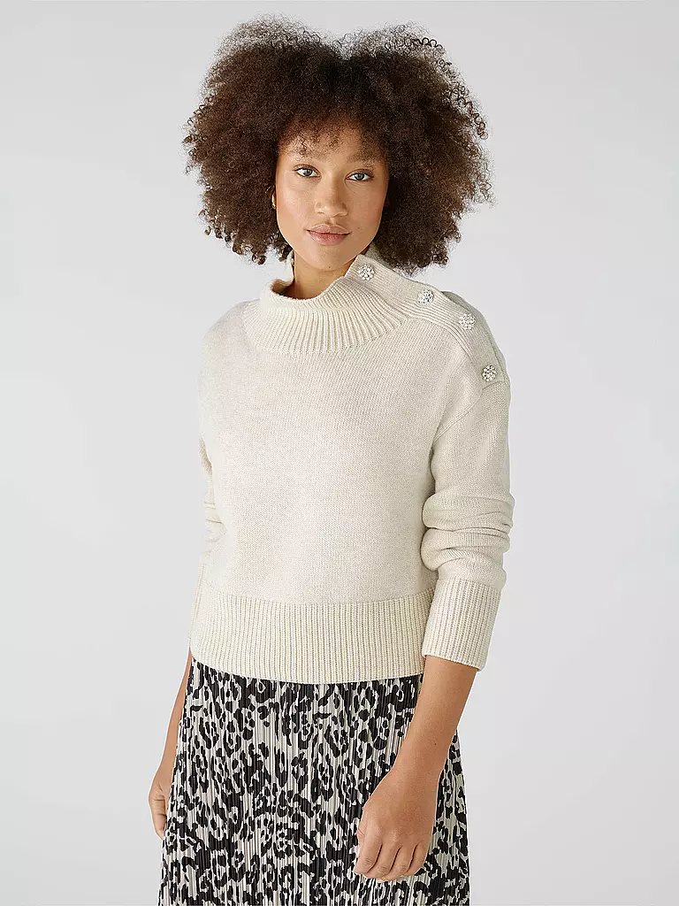 OUÍ Rollkragenpullover creme