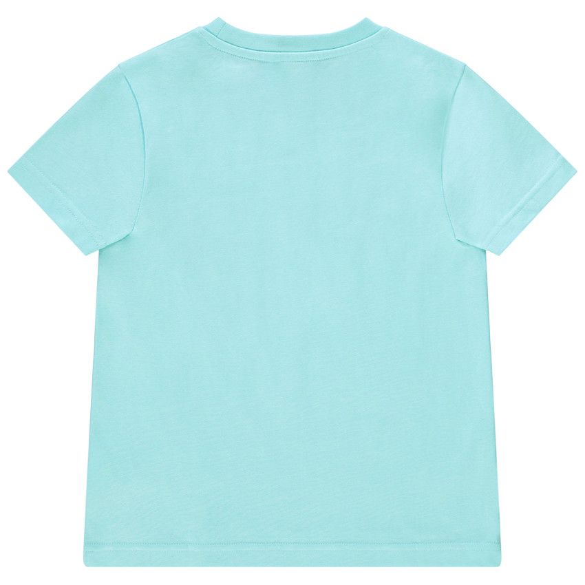 T-shirt manches courtes puff print message pour garçon - Bleu