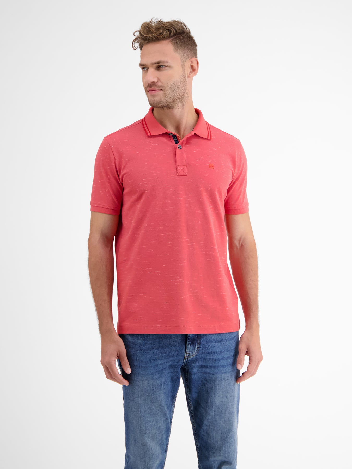 Poloshirt in Two-Tone-Piqué