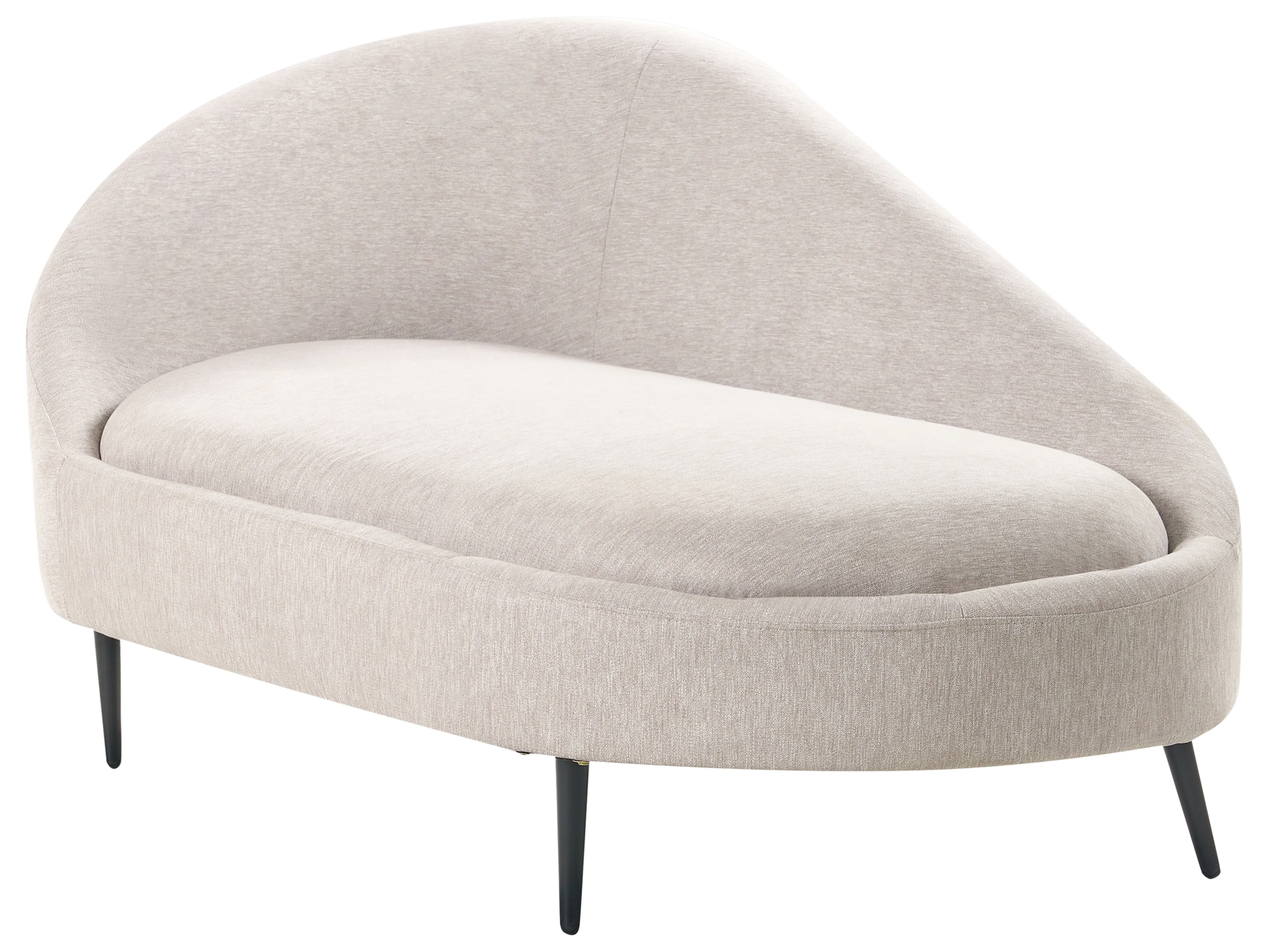 Linkszijdige chaise longue VALREAS Stof Taupe
