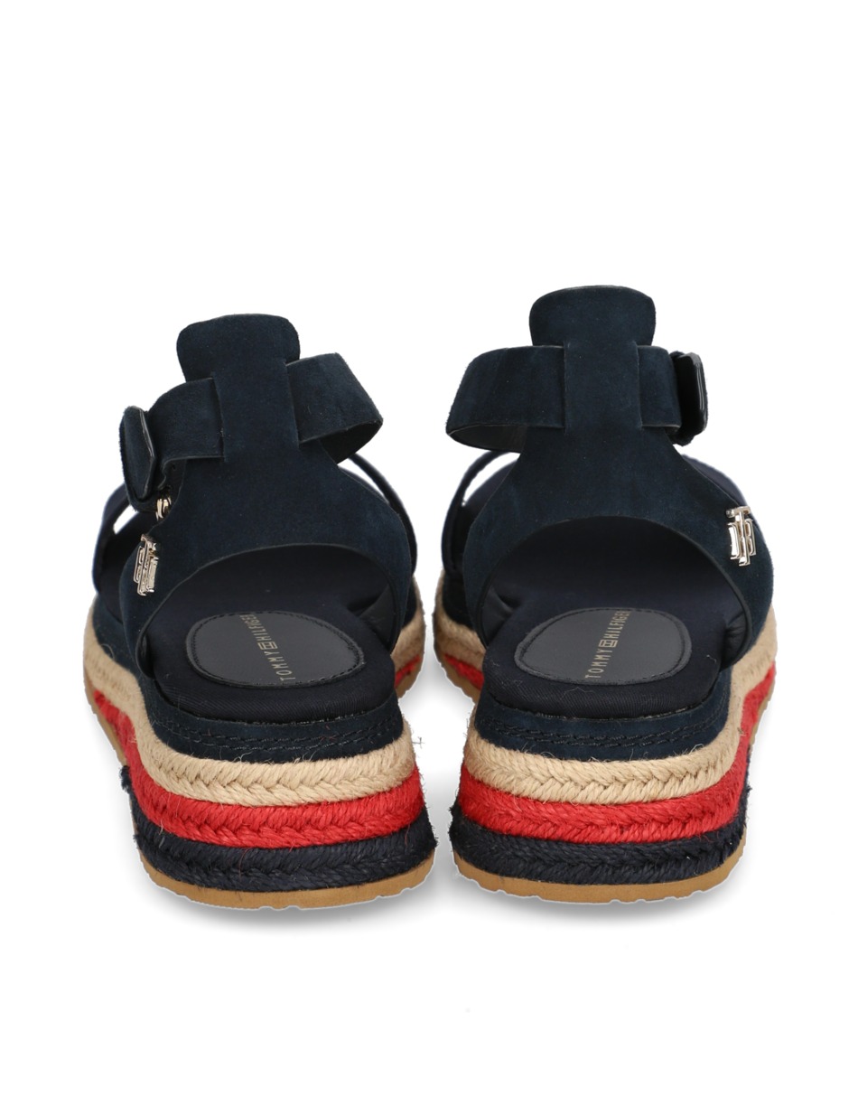 COLORED ROPE LOW WEDGE SANDAL