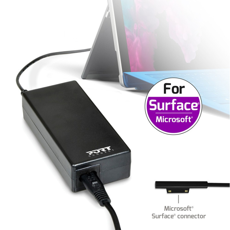 (60W) Universal Microsoft Surface Power Netzteil inkl. 3 Adaptersteckern (900102) - Schwarz