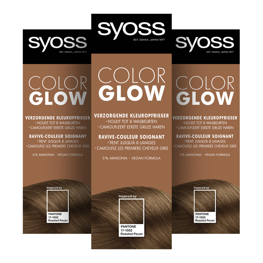 3x Syoss Color Glow Kleuropfrisser Roasted Pecan100 ml